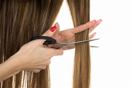 people blindfolded holding hands - Close-up hands holding scissors trying to cut long hair Stock Photo - Budget Royalty-Free & Subscription, Code: 400-04675436