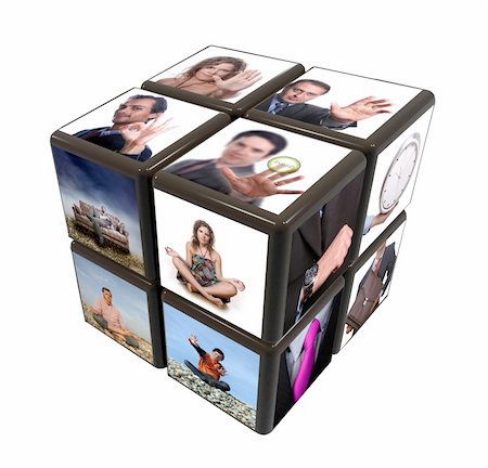 cube with many images on a white background Stockbilder - Microstock & Abonnement, Bildnummer: 400-04675465