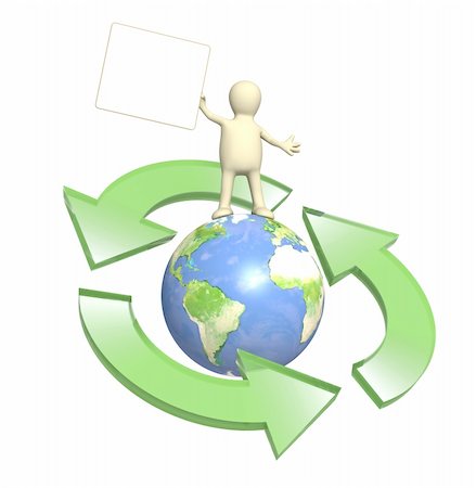 Ecological symbol -  Earth surrounded with green pointers Stock Photo - Budget Royalty-Free & Subscription, Code: 400-04675560