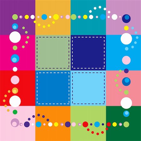 Vector Illustration of colorful squares. Patchwork, sewing, beading, party or crafting background. Photographie de stock - Aubaine LD & Abonnement, Code: 400-04675585