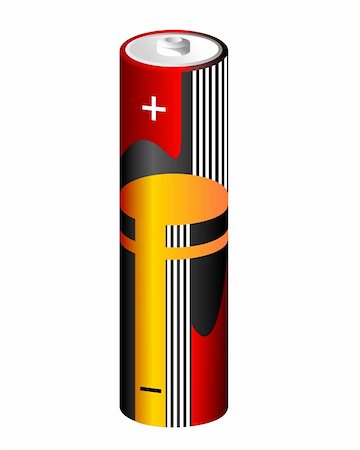 recharging batteries symbol - Realistic vector illustration battery - vector Stock Photo - Budget Royalty-Free & Subscription, Code: 400-04675665
