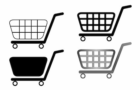 empty shopping cart - Vector illustration of shopping cart isolated on white background Photographie de stock - Aubaine LD & Abonnement, Code: 400-04675706