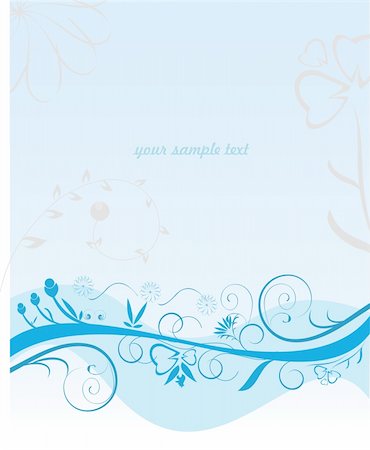 simsearch:400-06455036,k - Blue flower pattern - vector Stock Photo - Budget Royalty-Free & Subscription, Code: 400-04675731