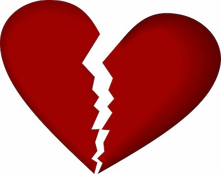 simsearch:400-08980419,k - Broken heart on white. Vector. Stock Photo - Budget Royalty-Free & Subscription, Code: 400-04675747
