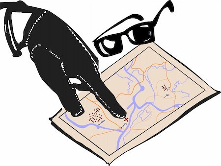 robber cartoon black - Hand of mafia and map. Vector Stock Photo - Budget Royalty-Free & Subscription, Code: 400-04675766