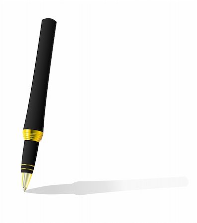 simsearch:400-06527396,k - Realistic illustration of a gold pen - Vector Foto de stock - Royalty-Free Super Valor e Assinatura, Número: 400-04675796