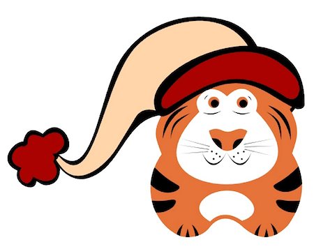 simsearch:614-02985426,k - Toy a Christmas tiger in a cap Stock Photo - Budget Royalty-Free & Subscription, Code: 400-04675857