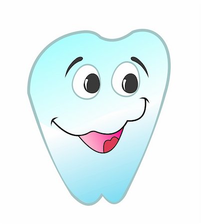 vector illustration of  happy smiling tooth is isolated on white background Stock Photo - Budget Royalty-Free & Subscription, Code: 400-04675861