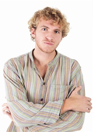 Portrait of handsome Caucasian man wearing casual clothes on white background. NOT ISOLATED Stock Photo - Budget Royalty-Free & Subscription, Code: 400-04676563