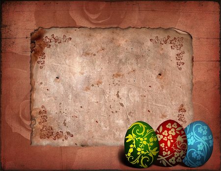 simsearch:400-05156538,k - painted easter eggs on vintage background image. Grunge paper plenty of space for text Fotografie stock - Microstock e Abbonamento, Codice: 400-04676666