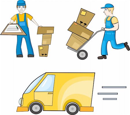 vector illustration of a  delivering set Stock Photo - Budget Royalty-Free & Subscription, Code: 400-04676804