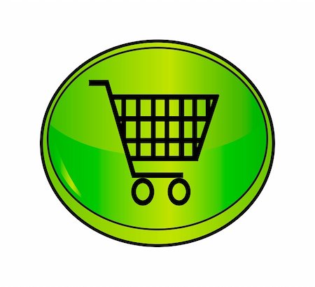 shopping icon cart isolated on white background Stock Photo - Budget Royalty-Free & Subscription, Code: 400-04676810