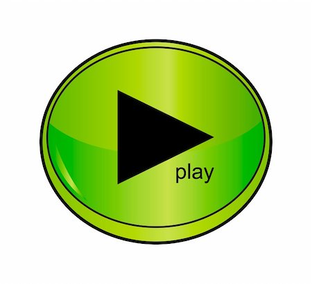 green play button icon isolated on white background Stock Photo - Budget Royalty-Free & Subscription, Code: 400-04676812