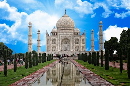 sunrise taj mahal - very famous indian monument taj mahal background Stock Photo - Budget Royalty-Free & Subscription, Code: 400-04676919