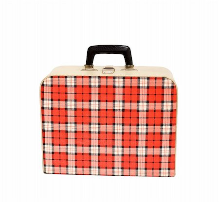 simsearch:400-04265520,k - Old vintage suitcase with inverness pattern isolated on white Stock Photo - Budget Royalty-Free & Subscription, Code: 400-04676936