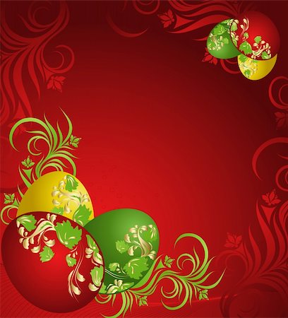 simsearch:400-04804351,k - Red background with easter eggs and pattern Stock Photo - Budget Royalty-Free & Subscription, Code: 400-04676954