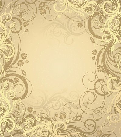 simsearch:400-04813899,k - Vector gold and brown floral background with pattern Stock Photo - Budget Royalty-Free & Subscription, Code: 400-04676952