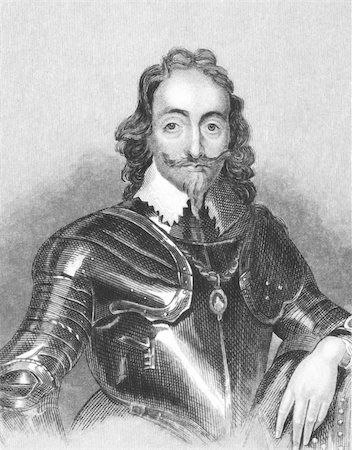 simsearch:400-04677060,k - Charles I (1600-1649) on engraving from the 1800s. King of England, Scotland and Ireland from 1625 until his execution. Published in London by L.Tallis. Stock Photo - Budget Royalty-Free & Subscription, Code: 400-04676969