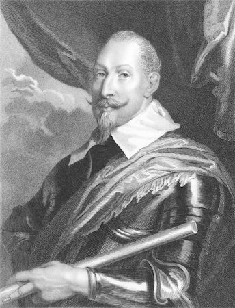 simsearch:400-06456570,k - Gustavus Adolphus (1594 -1632) of Sweden on engraving from the 1800s. Founder of the Swedish Empire. Engraved by J. Pofselwhite from a print by Paul Pontius after a picture by Van Dyck and published in London by Charles Knight, Ludgate Street. Stock Photo - Budget Royalty-Free & Subscription, Code: 400-04677014