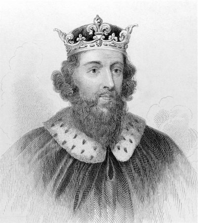 simsearch:400-06456570,k - King Alfred the Great (849-899) on engraving from the 1800s. King of the Anglo-Saxon kingdom of Wessex from 871 to 899. Noted for his defense of the Anglo-Saxon kingdoms of southern England against the Vikings. The only English ruler to be entitled ''The Great''. Stock Photo - Budget Royalty-Free & Subscription, Code: 400-04677088