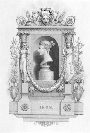 simsearch:400-05323422,k - Queen Victoria (1819-1901) on engraving from the 1800s. Queen of Great Britain during 1837-1901. Foto de stock - Super Valor sin royalties y Suscripción, Código: 400-04677158