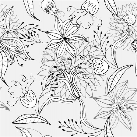 simsearch:400-04821095,k - seamless pattern with flowers Photographie de stock - Aubaine LD & Abonnement, Code: 400-04677309