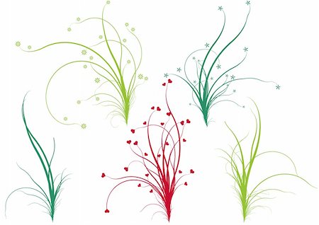 spring nature, floral grass designs, vector Stock Photo - Budget Royalty-Free & Subscription, Code: 400-04677322