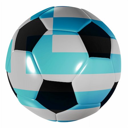 flag greece 3d - Traditional black and white soccer ball or football with greece flag Stock Photo - Budget Royalty-Free & Subscription, Code: 400-04677483