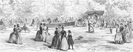19th Century Tennis in Homburg, Germany on engraving from the 1800s. Published by Illustrated London News in 1887. Stock Photo - Budget Royalty-Free & Subscription, Code: 400-04677537
