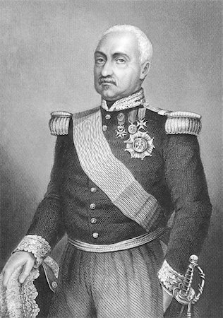 simsearch:400-04677044,k - Aimable Pelissier, Duke of Malakhoff (1794-1864) on engraving from the 1800s. French marshal. Engraved by D.J. Pound. Stock Photo - Budget Royalty-Free & Subscription, Code: 400-04677543