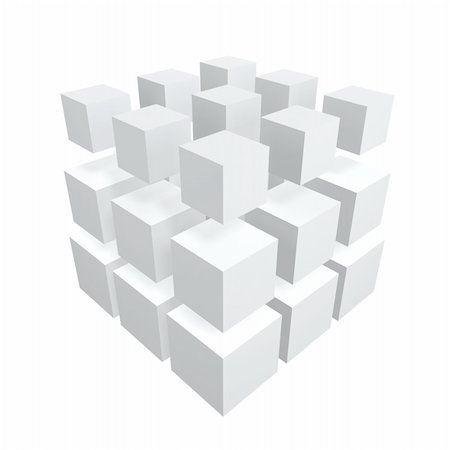 abstract cubes array isolated on white background Stock Photo - Budget Royalty-Free & Subscription, Code: 400-04677668