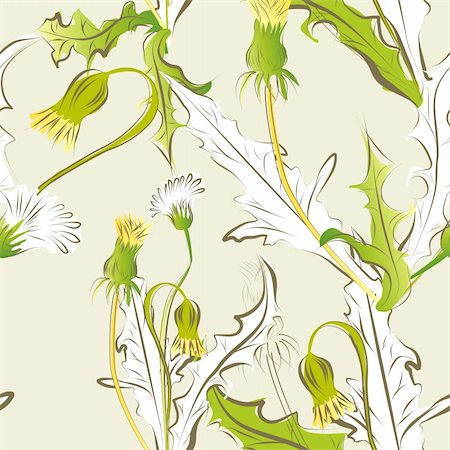 simsearch:400-04658196,k - floral seamless pattern with dandelion flowers Foto de stock - Super Valor sin royalties y Suscripción, Código: 400-04677726