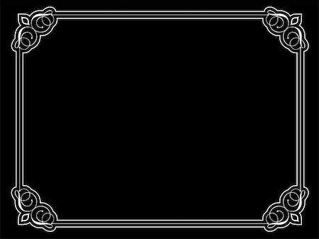 simsearch:400-04747052,k - Decorative vintage style border on black background Stock Photo - Budget Royalty-Free & Subscription, Code: 400-04677949