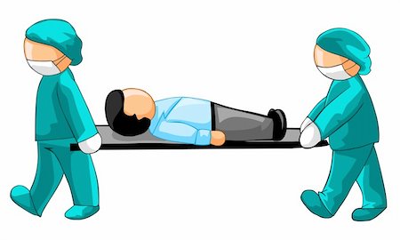 regisser_com (artist) - llustration of a business man being carried on a stretcher by two doctors in surgical coats. Isolated on white background. Photographie de stock - Aubaine LD & Abonnement, Code: 400-04677956