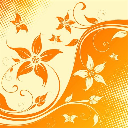simsearch:400-04680785,k - Abstract Floral Background with butterfly. Vector illustration. Abstract Pattern. Stock Photo - Budget Royalty-Free & Subscription, Code: 400-04677967