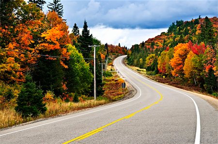 Fall scenic highway in northern Ontario, Canada Stock Photo - Budget Royalty-Free & Subscription, Code: 400-04678045