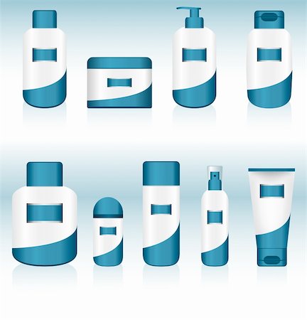 simsearch:400-07470628,k - Set of 9 Cosmetic Containers. Editable Vector Image Stock Photo - Budget Royalty-Free & Subscription, Code: 400-04678058