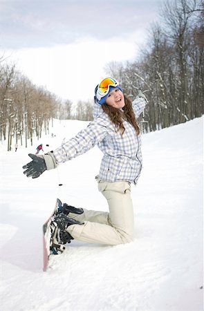 simsearch:400-04256964,k - Happy snowboarder with a grin  is sitting on the snow Stock Photo - Budget Royalty-Free & Subscription, Code: 400-04678092
