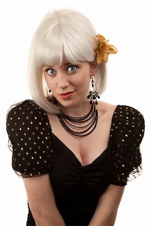 simsearch:400-04681336,k - Retro woman with white hair in 80s or 90s style Stock Photo - Budget Royalty-Free & Subscription, Code: 400-04678415