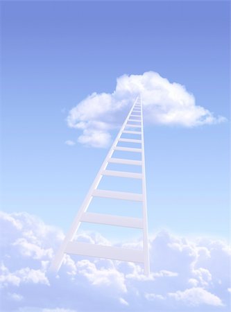 simsearch:400-08288188,k - Conceptual image - ladder to sky Photographie de stock - Aubaine LD & Abonnement, Code: 400-04678433