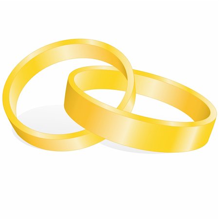 simsearch:400-04440742,k - Gold wedding rings - vector illustration Photographie de stock - Aubaine LD & Abonnement, Code: 400-04678443