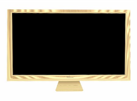 simsearch:400-04683563,k - Brown wooden case on a modern flat screen television and blank area Fotografie stock - Microstock e Abbonamento, Codice: 400-04678478