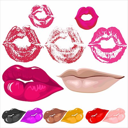 simsearch:400-05122673,k - lips kiss in vector format Photographie de stock - Aubaine LD & Abonnement, Code: 400-04678589