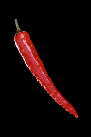 red chili black background - Red hot chilli pepper over black background Stock Photo - Budget Royalty-Free & Subscription, Code: 400-04678610