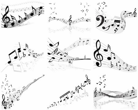 simsearch:400-04173341,k - Vector musical notes staff background for design use Fotografie stock - Microstock e Abbonamento, Codice: 400-04678692