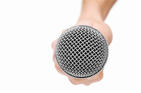 simsearch:400-05179483,k - Microphone isolated on white Stock Photo - Budget Royalty-Free & Subscription, Code: 400-04678849