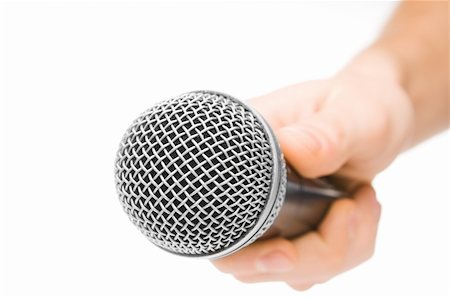 Microphone isolated on white Stock Photo - Budget Royalty-Free & Subscription, Code: 400-04678850
