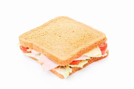 Fresh sandwich isolated on white Stock Photo - Budget Royalty-Free & Subscription, Code: 400-04678924