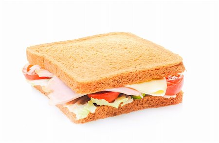 Fresh sandwich isolated on white Photographie de stock - Aubaine LD & Abonnement, Code: 400-04678925