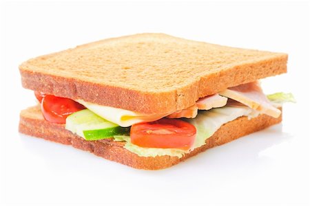 Fresh sandwich isolated on white Photographie de stock - Aubaine LD & Abonnement, Code: 400-04678926
